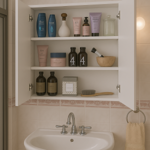 2 kapaklı Aynalı banyo dolabı üst modül