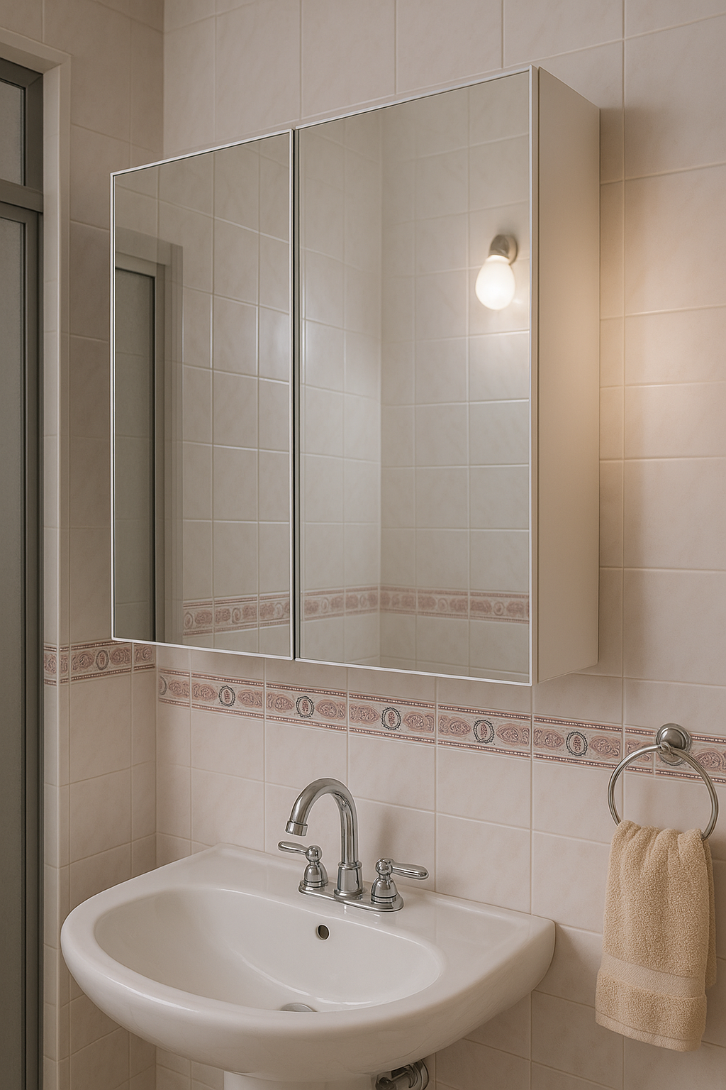 Aynalı banyo dolabı 2 kapaklı