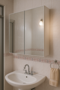 2 kapaklı Aynalı banyo dolabı üst modül
