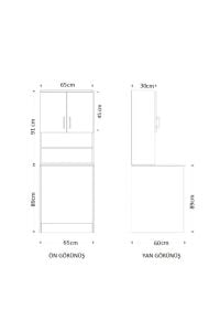 Çamaşır Makinası Dolabı 2 kapaklı Raflı Alt üst set banyo dolabı