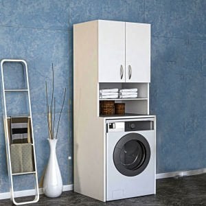 Çamaşır Makinası Dolabı 2 kapaklı Raflı Alt üst set banyo dolabı