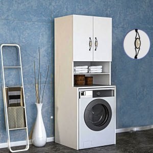 Çamaşır Makinası Dolabı 2 kapaklı Raflı Alt üst set banyo dolabı