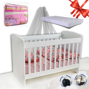 2 Kademeli Sallanır Tekerlekli Bebek Beşiği 60*120 cm